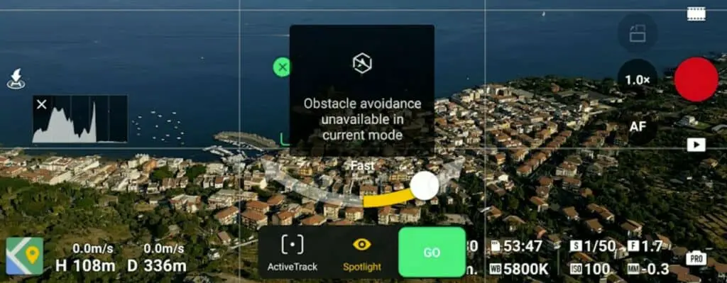 Mini 3 Pro: obstacle avoidance is not available with Point of Interest mode