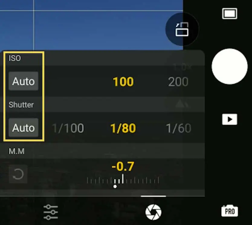Auto Buttons for ISO and Shutter Speed in the Mini 3 Pro