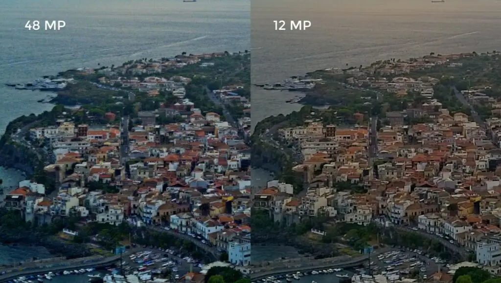 48MP vs 12 MP photos with the Mini 3 Pro zoomed in. Photo taken by Vicvideopic