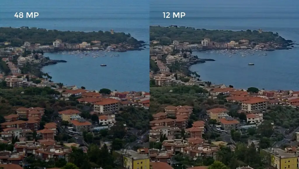 48MP vs 12 MP photos with the Mini 3 Pro zoomed in. Photo taken by Vicvideopic