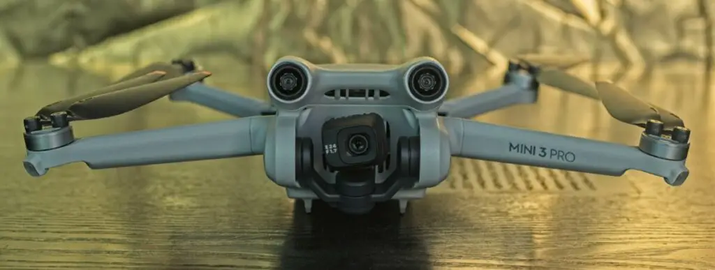 The Mini 3 Pro with open wings