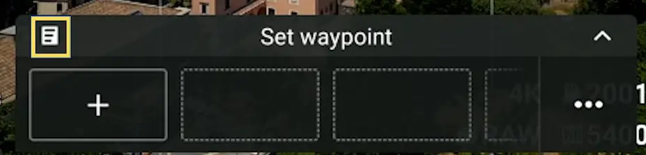The icon to access saved Waypoint hyperlapse missions