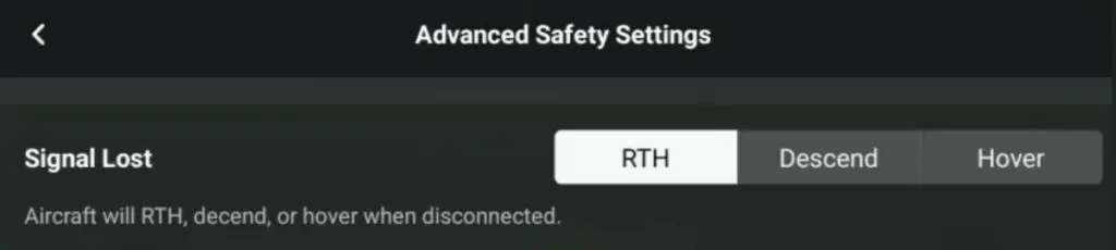 Advanced Safety Settings to specify the behavior in case of signal loss