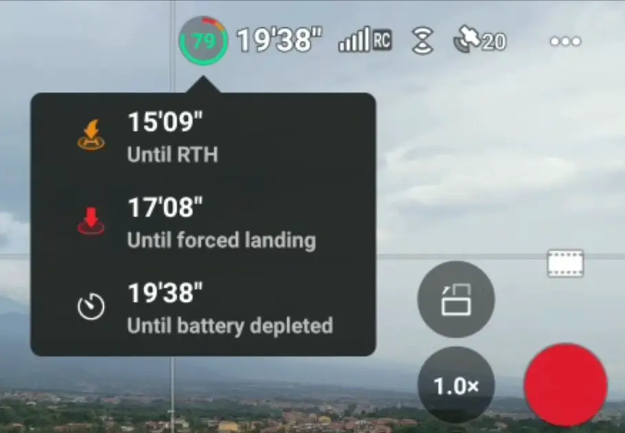 Extra info is shown by opening the battery time indicator