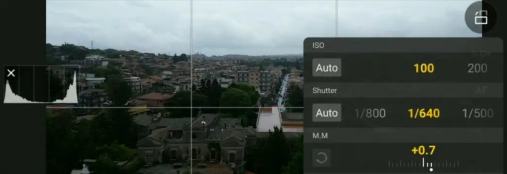 Histogram for a High Dynamic Range image with the Mini 3 Pro