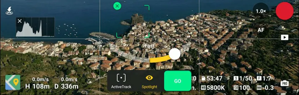 The interface for Point Of Interest in the Mini 3 Pro