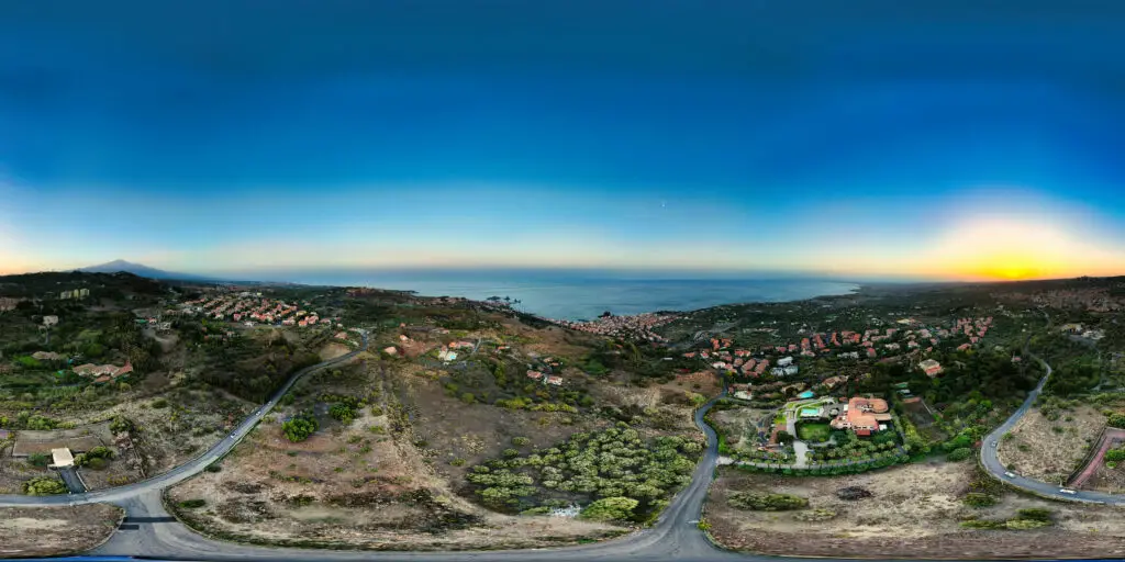 DJI Mini 4 Pro: Sphere panorama of a village by the sea in Sicily