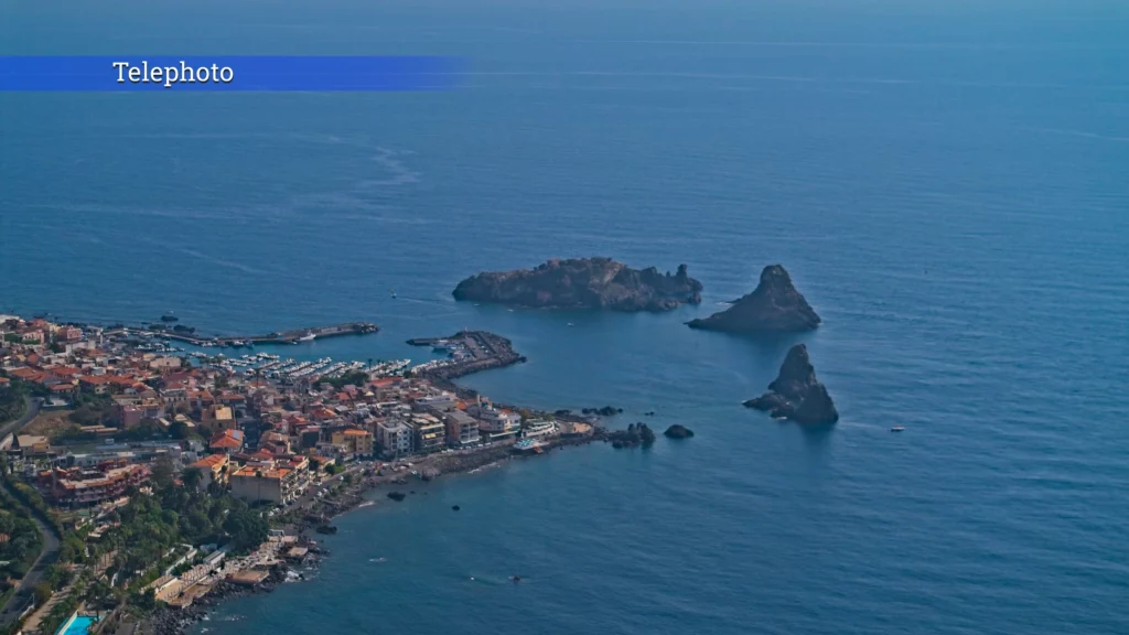 DJI Air 3 telephoto lens: Acitrezza in Sicily