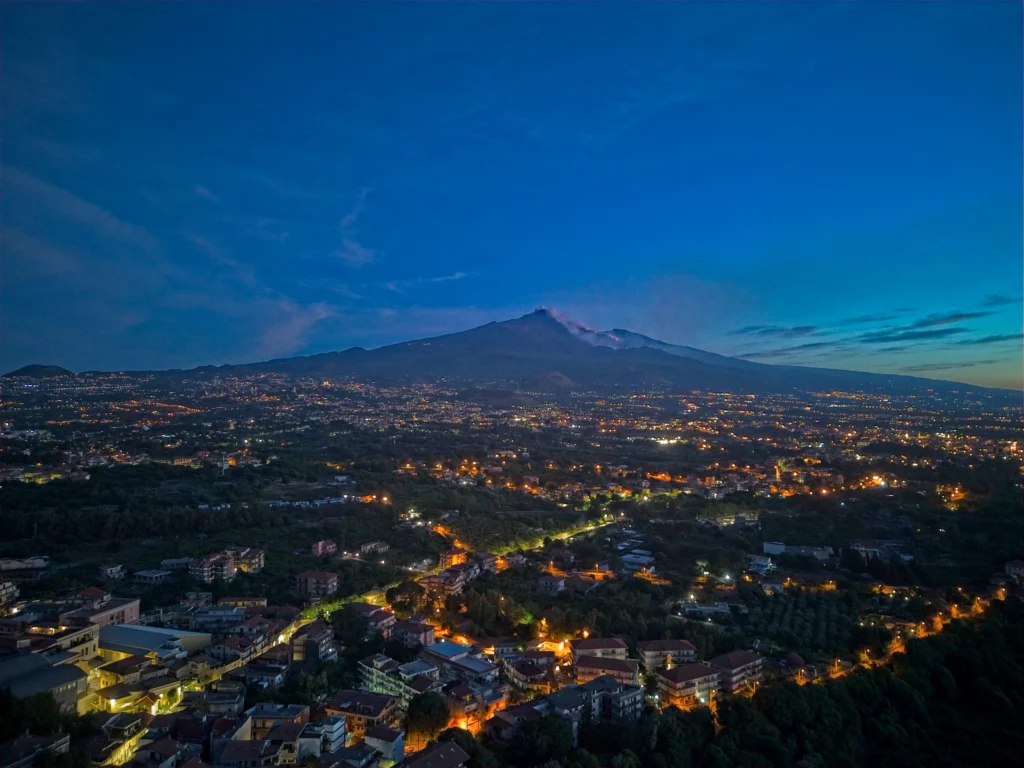 DJI Mini 3 Pro: Mount Etna at night
