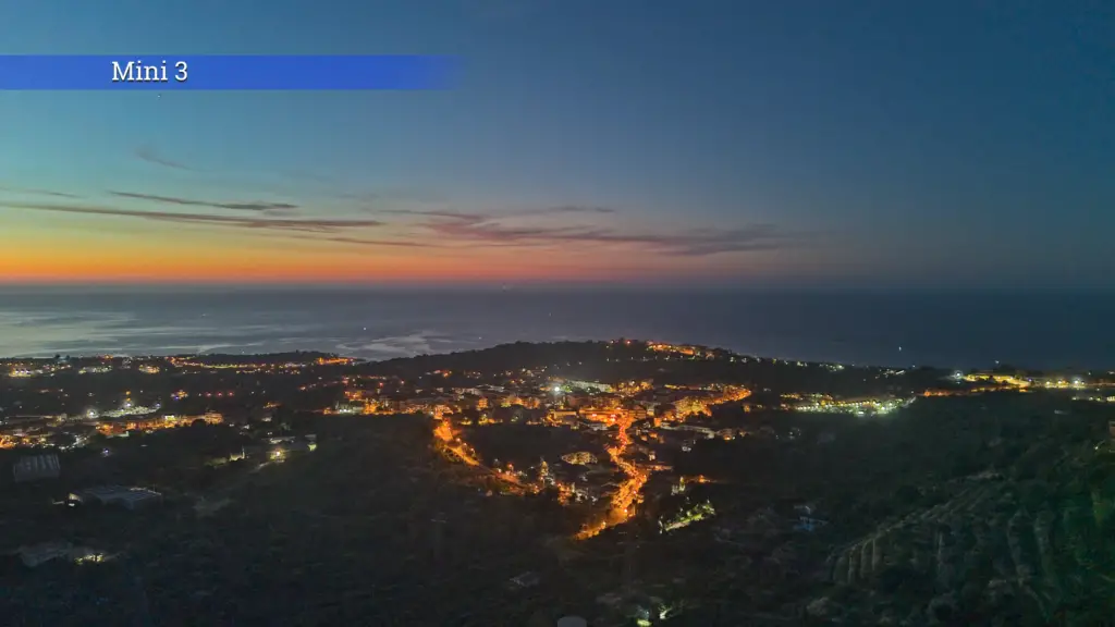 DJI Mini 3 Pro: village by the East coast of Sicily before sunrise