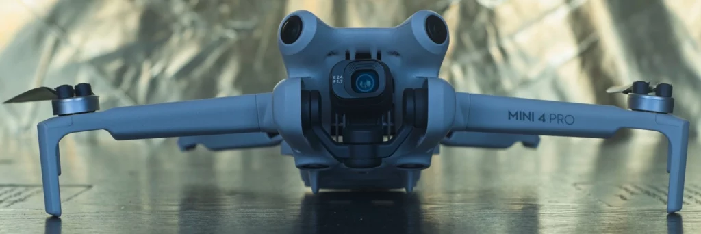 DJI Mini 4 Pro front view with open wings