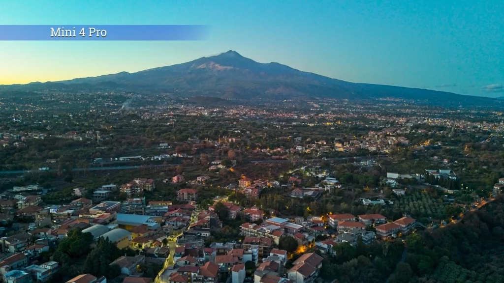 DJI Mini 4 Pro: Mount Etna in Sicily after sunset