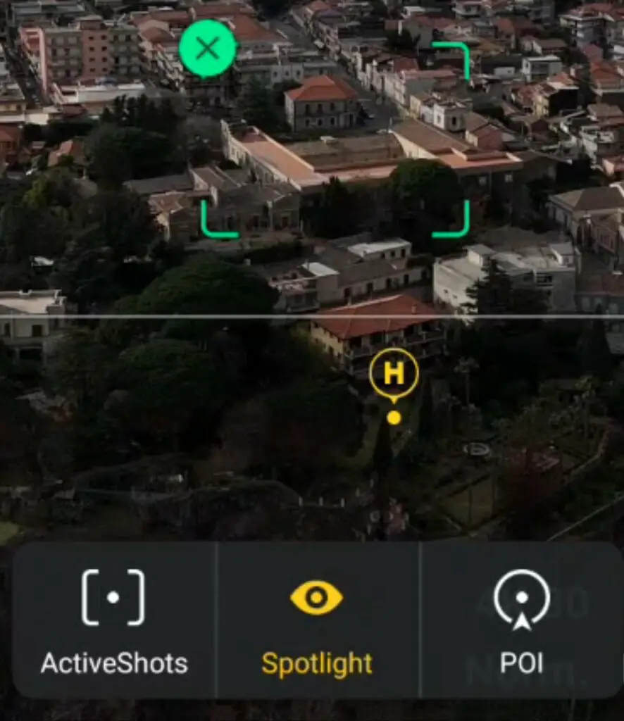 Mini 4 Pro: Selecting a target for Point of Interest