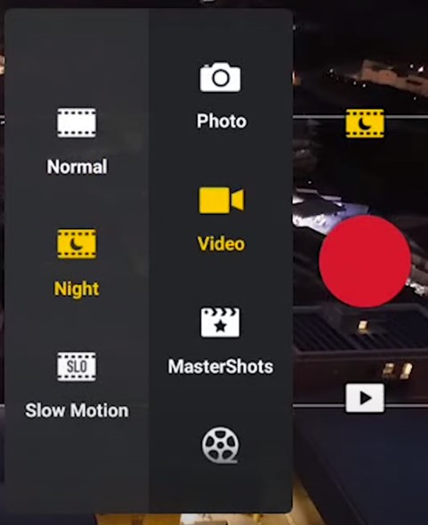 DJI Mini 4 Pro: Night Mode in the Photo/Video menu (image by Vicvideopic)