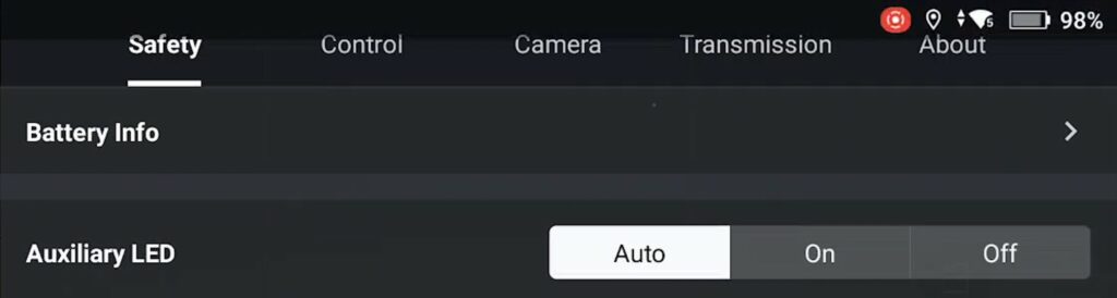 DJI Mini 4 Pro - Settings for Auxiliary LED (by Vicvideopic)