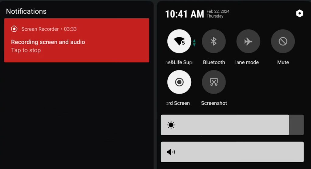 DJI RC controller main screen